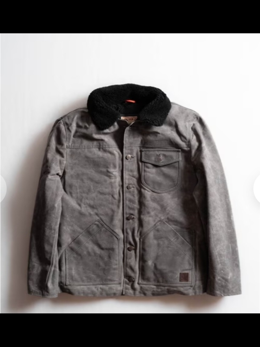 Iron And Resin Men's Grey Sherpa Collar Work Jacket
